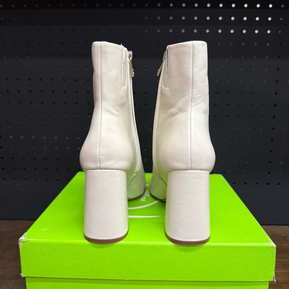 New W/ Box! Women's Sam Edelman Daria Ivory Leather Ankle Booties Size 11 - Picture 4 of 5
